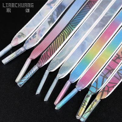 China 8mm Polyester Sustainable Laces Reflective Flat Shoe Laces for sale