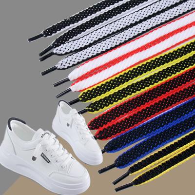 China Custom50 Kinds Flat Printed Fashionable Loose Color Laces Length 100cm-200cm Polyester Flat Laces Flat Print Shoe Laces for sale