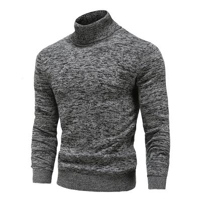 China Anti-wrinkle winter turtle neck thin cotton sweaters knitted solid color men's casual pullovers Autumn Knitwear Pinstriped Sweater for sale