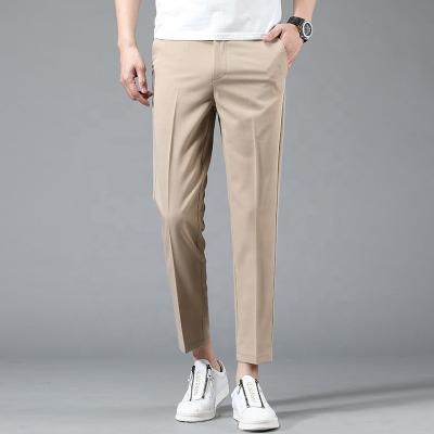 China Spring Breathable Classic Solid Office Formal Pants Slim Mid Waist Classic Straight Pants Korean Outdoor Casual Ninth Slim Pants for sale