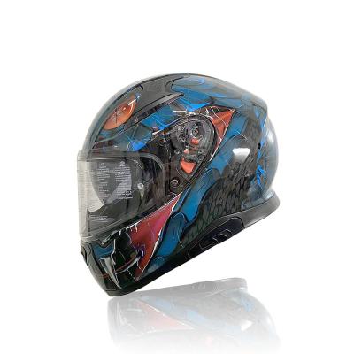 China High Safety ABS Full Face Helmet Safety Helmet Motorcycles Accessories With Double Sun Visor for sale