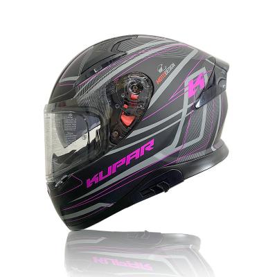 China High Safety Ready On Sale Matte Black ABS Full Face Graphic Helmet With Double Sun Visor For Motorcycle for sale