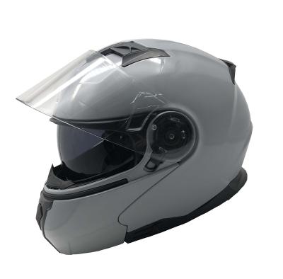 China Gray High Quality Inner Visor Flip Up ABS Motorcycle Fullface Helmet with ECE& DOT Standards for sale