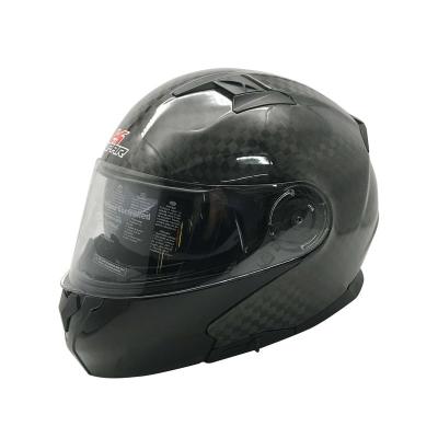 China Popular black fullface motorcycle helmet with double visor carbon fiber custom motorcycle helmet decals for sale