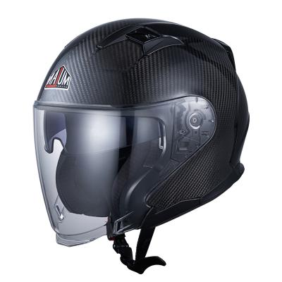 China Carbon fiber OEM face carbon fiber motorcycle open face helmet with EEC DOT Standard for sale