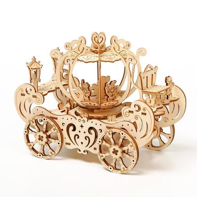 China Eco-friendly Material Kids DIY Music Box Pumpkin Car Wooden Border Puzzle for sale