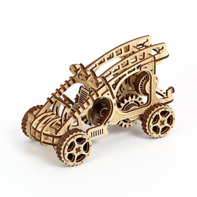 China 100% New Eco-friendly 3d Laser Cuts Assemble Wooden Puzzle Bumper Car Toy 3d Car Puzzle for sale