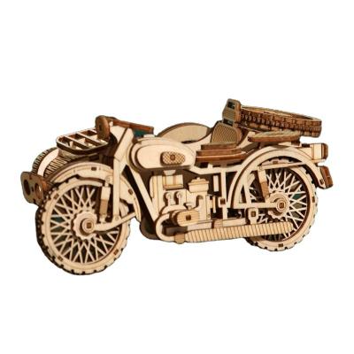 China Eco-friendly Laser Cut Art Model 3D Puzzle Building Block DIY Model Wooden Diagram Motorcycle Wooden BSCI Unisex Puzzle for sale