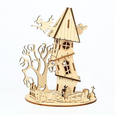 China Eco-Friendly Laser Cutting Diy Toy Original Design Laser Cutting Educational Halloween Toys Wooden Jigsaw 3D Puzzle For Adults for sale