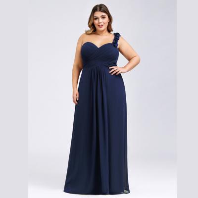 China Elegant Plus Size Breathable One Shoulder Evening Dresses For Bridesmaids Appliques Evening Gowns for sale