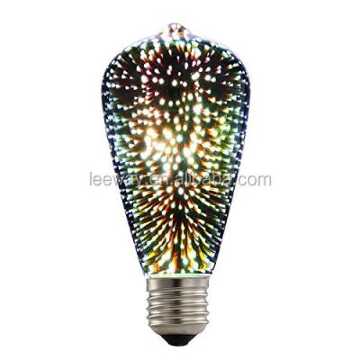 China PC 5W LED 3D Decoration Bulbs Lamp ST64 Filament Fireworks Ball Light 85V-265V For Home Holiday for sale