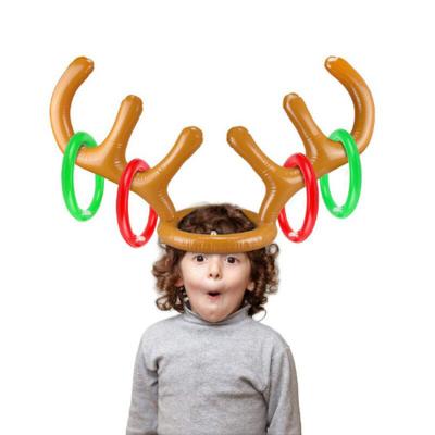 China PVC Inflatable Horn Toy Reindeer Antlers Toys Deer Christmas Decoration PVC Deer Horn With Ring For Inflatable Party for sale