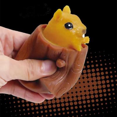 China Toy Rubber Squeze Squirrel Toys promotional for kids and adults magic squirrel relief pipe toys for sale