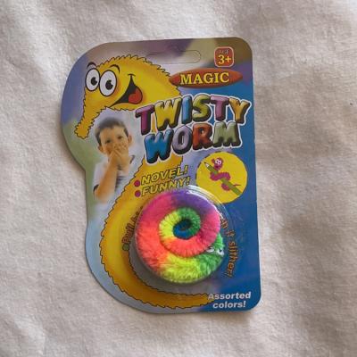 China Magical Rainbow Fuzzy Worm Toys Tricky Worms on String Bulk Toys Carnival Gifts for sale