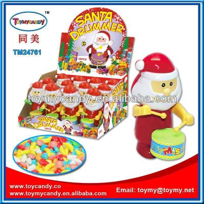 China Capsule Toys China Manufacturer 2016 Hot Selling Products Roll Up Christmas Drummer Toy Santa Claus Toy Candy for sale