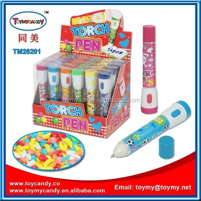 China Cartoon Toys Dollar Store Best Selling Cheap Toy Candy Flashlight Stylus Pen With Candy Student Promotion Pen 2 Seal 1 Special Gift for sale