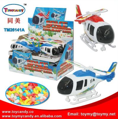 China Capsule Toys New Kids Toys For 2018 Flat Promotion Flight Toy Space Helicopter Toy With Candy for sale