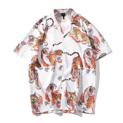 China Custom Made Men's Shirt Anti-pilling Print Summer Casual Oversized Beach Top, Short Sleeve Chinese Style Shirt Men for sale