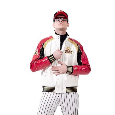 China Custom Bright Leather Casual Baseball Uniform Jacket Winter Streetwear Short Coat Jacket for sale