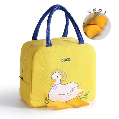 China Cute Waterproof Popular Female Lunch Box Handbag Insulated Canvas Student Lunch Bag for sale