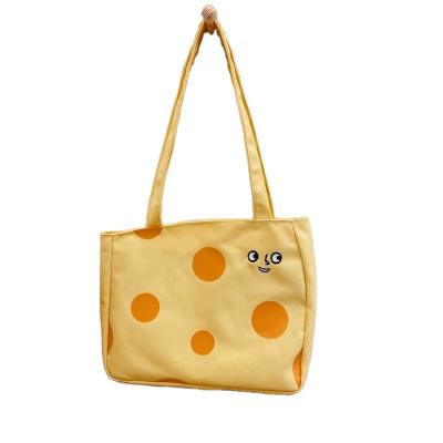 China Yellow Student Handbag Female Cartoon Shoulder Bag Japanese and Korean Cool Goose Soft Cute Cheese Bag ROVENTA Fashion INS for sale