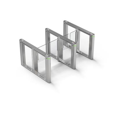 China Acrylic and Cards Access Control 304 Fingerprint Turnstile Gate Steel Swing Barrier With Counter for sale