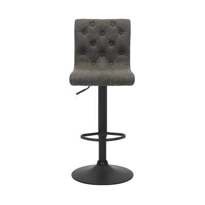 China Contemporary Nightclub Bar Stool Synthetic Leather With Back Height Adjustable Bar Chair Modern Home Furniture for sale