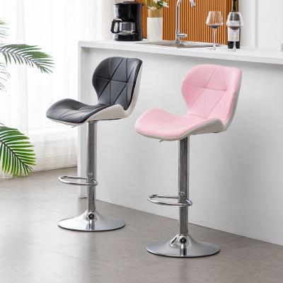 China Contemporary Custom Traditional Hot Sale Synthetic Leather Upholstered Bar Stool Designer With Backrest Metal Bar Stool for sale