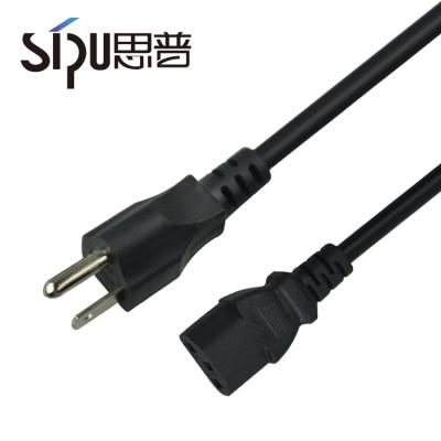 China SIPU USA COMPUTER Power Cord For Laptop AC Power Cord 3 Pin Plug Computer Power Cord for sale