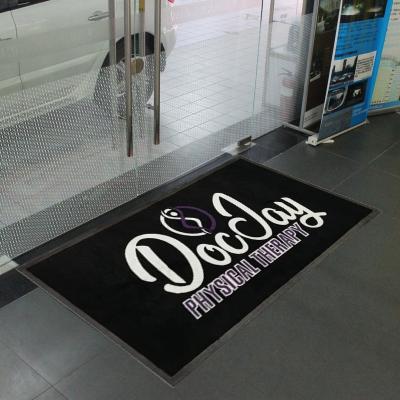 China Logo Outdoor Indoor Rug Rubber Washable Custom Nylon Foot Mat Durable Anti-Slip Mats for sale