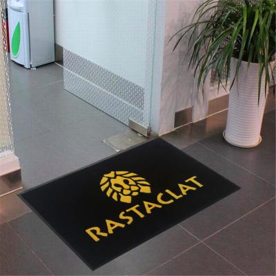 China Logo Printed Waterproof Nylon Floor Carpet Mat With Rubber Backing Anti Slip Thick Pile Non Slip Flooring Rubber Mats for sale