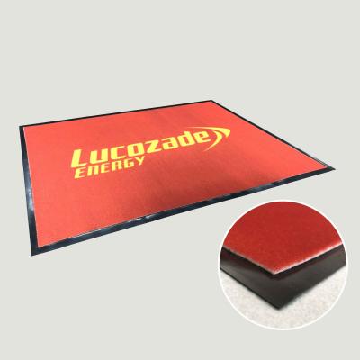 China Waterproof Dotcom Custom Design Floor Mats Supplier Polyester Printed Carpet Economic PVC Logo Mat for sale