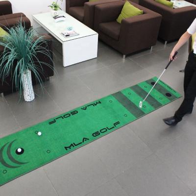 China Portable Mini Indoor Golf Putting Dotcom 50x300cm Swing Trainer Putting Green Golf Mat Indoor /Outdoor Driving Turf Golf Blanket for sale