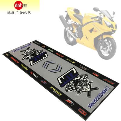 China Dotcom Washable Pit Print Garage Customized Rubber Affordable Logo Floor Custom Motorcycle Mat for sale