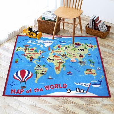 China Smart Funny Toy Dotcom Latex Bottom Kids Educational Game World Map Mat For Children Educational Blankets for sale