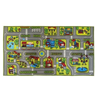 China Stain Resistant OEM Kids Toy Covers Road Design Custom Train Play Mats for sale