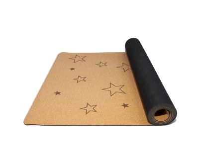 China printed pattern & Wholesale Custom Pain Color Logo Design Rubber Cork Surface Non Slip Yoga Mat for sale