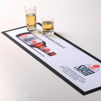 China Promotional Dotcom Disposable Advertising Custom Design Logo Nonwoven Rubber Mat Runner Beer Bar for sale