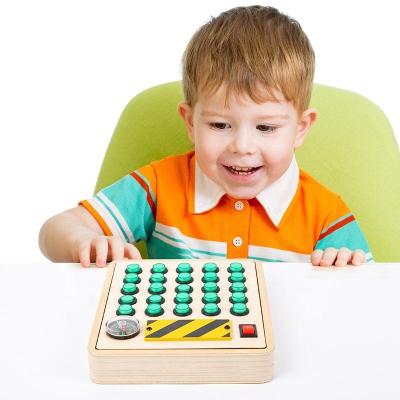 China Fun Board Montessori Baby Toy Travel Busy Busy Board for Toddler LED Switch Tablet IPAD Wooden Writing Board Spelling Game for sale