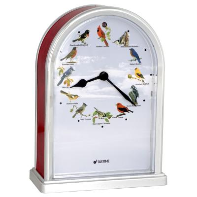 China Minimalist Highest Quality Rectangle Table Plastic Bird's Song Melody Desk Clock for sale