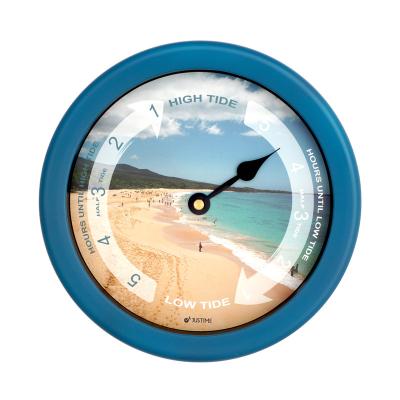 China Coastal Hottest Selling Customized Plastic Color Art Decor Circle Tide Round Clock for sale