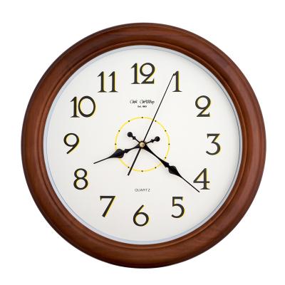 China Excellent Price Antique Traditional Plastic Case Glass Lens Style Wooden Wall Clock for sale