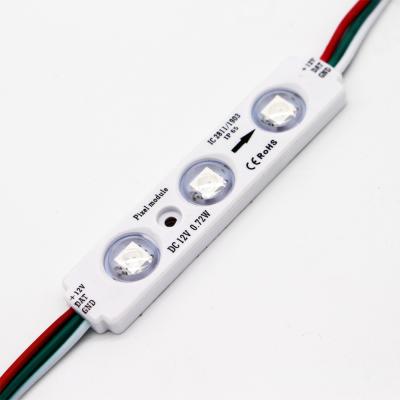 China 3led RGB 0.96W 12V iC2811 control outdoor printer decorative lighting waterproof logo led module for advertising sign decoration for sale