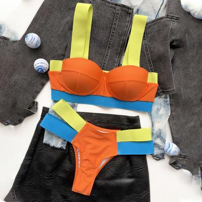 China 2022 Breathable Beautiful Bikini Young Lady Color Logo Skin Girls Sexy Woman Swimwear for sale