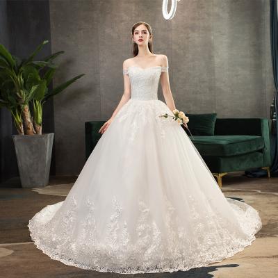 China Hot Selling Anti-static Wedding Bridal Sleeveless Lace Long A Line Backless Luxurious Overflowing Wedding Dress Dress For Women for sale