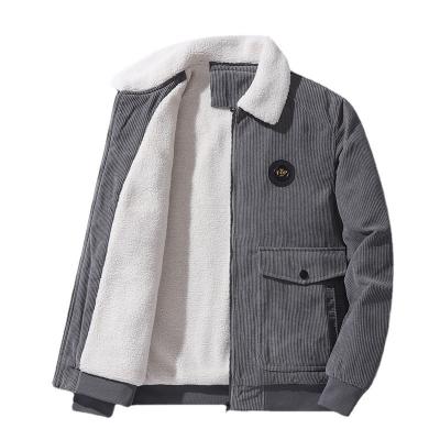 China Polyester Plus Size Men's Corduroy Jacket Cashmere Winter Casual Lapel Outdoor Jackets for sale