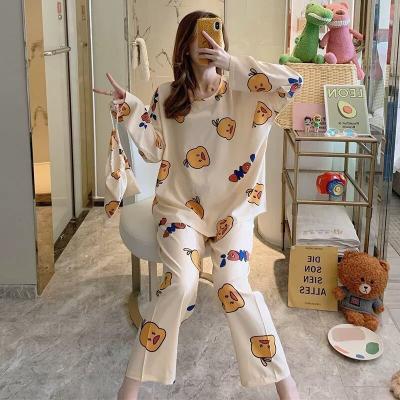 China Wholesale Large Size Thermal Pajamas Long Sleeve Cartoon Printed 3 In 1 Cheap Pajamas For Women for sale