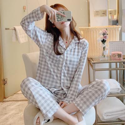 China Thermal Warm Popular Printing Ladies INS Cotton Pajamas Organic Spandex Women's Sleepwear for sale