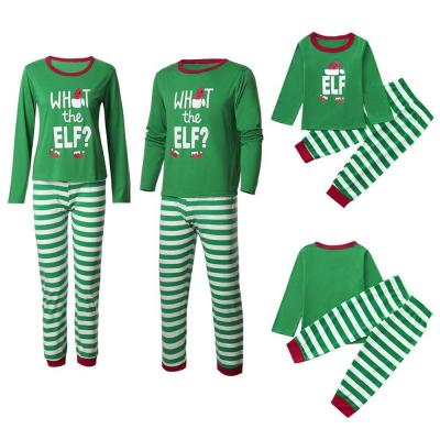 China 2021 breathable autumn and winter home clothes new striped parent-child costume Christmas printed for parent-child costume for sale