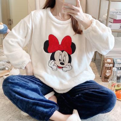 China Cheap Sale CIA Cartoon Thermal Flannel Warm High Quality Maternity Pajamas For Pregnant Women for sale